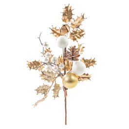 Pick Decorativo Com Frutas E Folhas Ouro