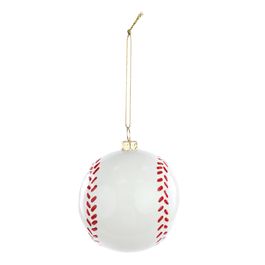Enfeite Para Pendurar Bola De Beisebol Branco / Vermelho
