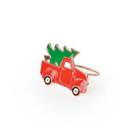 Porta Guardanapo Carro Com Arvore Vermelho