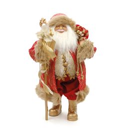 Papai Noel Decorativo Com Cajado Ouro