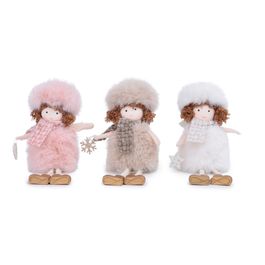 Enfeite Para Pendurar Bonecas Rosa / Branco / Ouro