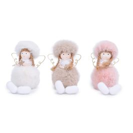Enfeite Para Pendurar Anjo Rosa / Branco / Ouro