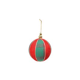 Enfeite Bola Veludo Vermelho / Verde