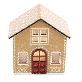 Casinha Decorativa Com Led Marrom