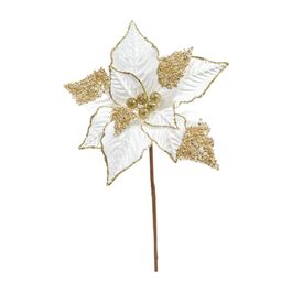 Flor Decorativa Poinsetia Creme