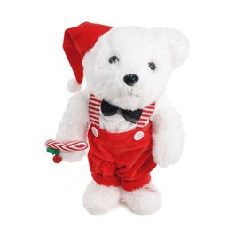 Urso Decorativo Com Som E Movimento Branco
