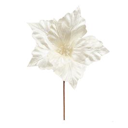 Flor Decorativa Poinsetia Creme