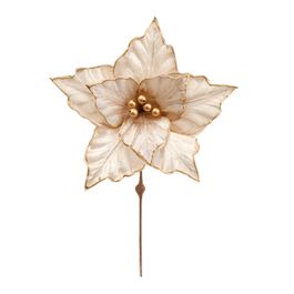 Flor Decorativa Poinsetia Champagne