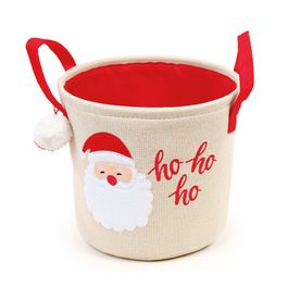 Cesta Em Feltro Vermelho / Branco