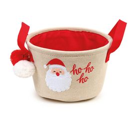 Cesta Em Feltro Vermelho / Branco