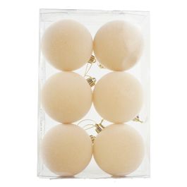 Enfeite Bola Veludo Creme