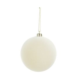 Enfeite Bola Veludo Creme