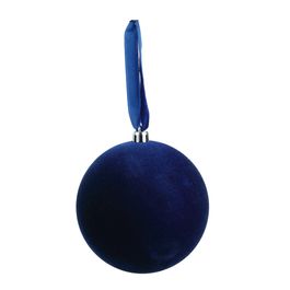 Enfeite Bola Veludo Azul Marinho