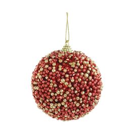 Enfeite Bola Com Detalhe Vermelho