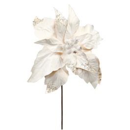 Flor Decorativa Poinsetia Branco