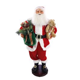Papai Noel Decorativo Com Som E Movimento Vermelho / Branco