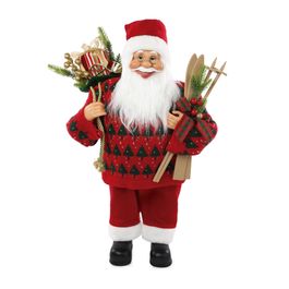 Papai Noel Decorativo Com Sueter Vermelho / Branco