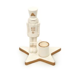 Porta Velas Soldado De Chumbo Branco