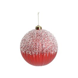 Bola De Enfeite Com Glitter Vermelho