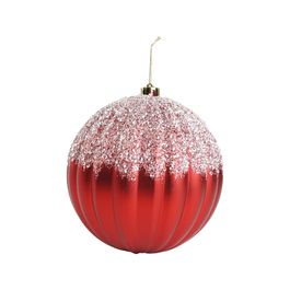 Bola De Enfeite Com Glitter Vermelho