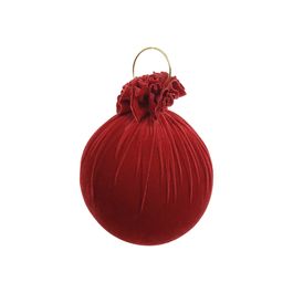 Enfeite Bola Veludo Vermelho