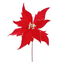 FLOR DECORATIVA CABO CURTO VERMELHO / OURO