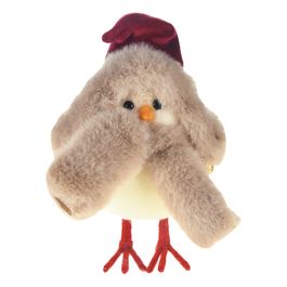 Animais Decorativos Passaro Bege / Vermelho / Branco