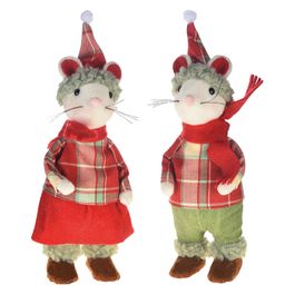 ANIMAIS DECORATIVOS RATO BEGE / VERMELHO