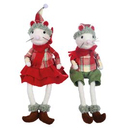 Animais Decorativos Rato Bege Vermelho
