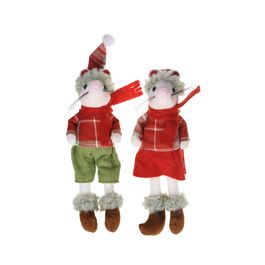 Animais Decorativos Rato Bege Vermelho