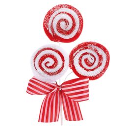 PICK DECORATIVO CANDY CANES VERMELHO / BRANCO
