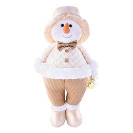 BONECO DE NEVE DECORATIVO OURO / BRANCO