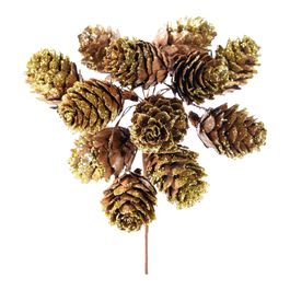 PICK DECORATIVO COM PINHAS BRANCO / MARROM CLARO