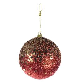 Bola Brilhante Vermelho/Ouro
