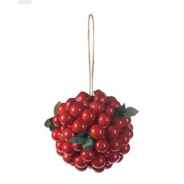 Bola Frutas E Folhas Vermelho