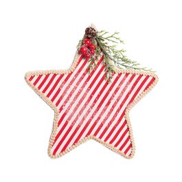 ESTRELA DECORATIVA VERMELHO / BRANCO