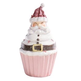 CUPCAKE EM RESINA ROSA / BRANCO