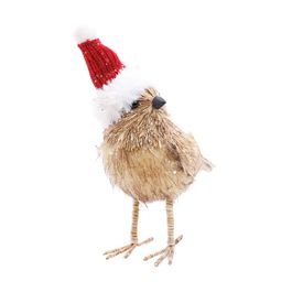 Animais Decorativos Passaro Marrom / Vermelho