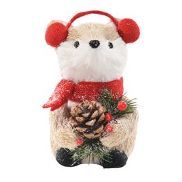 Raposa Decorativo Com Protetor Vermelho/Bege