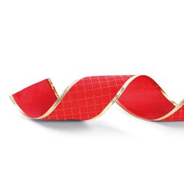 Fita Com Borda Rolo Profissional Vermelho / Ouro