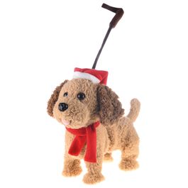 CACHORRO DECORATIVO COM MOVIMENTO MARROM / VERMELHO / BRANCO
