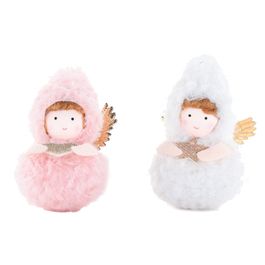 ANJO DECORATIVO ROSA CLARO / BRANCO