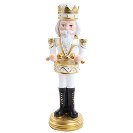 SOLDADO DE CHUMBO DECORATIVO BRANCO / PRETO / DOURADO