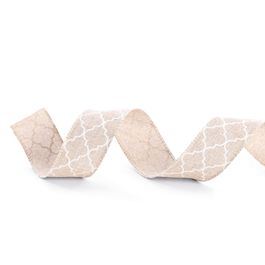Fita Juta Colmeia Bege/Branco
