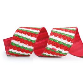 Fita Aramada Listra Vermelho/Branco/Verde