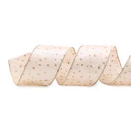 Fita Aramada Floco Ouro/Branco