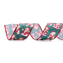 Fita Urso Verde/Bege/Vermelho