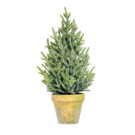 MINI ARVORE DE NATAL COM VASO VERDE / MARROM