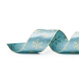 Fita Floco De Neve Verde/Ouro