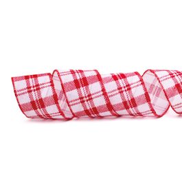Fita Xadrez Branco/Vermelho